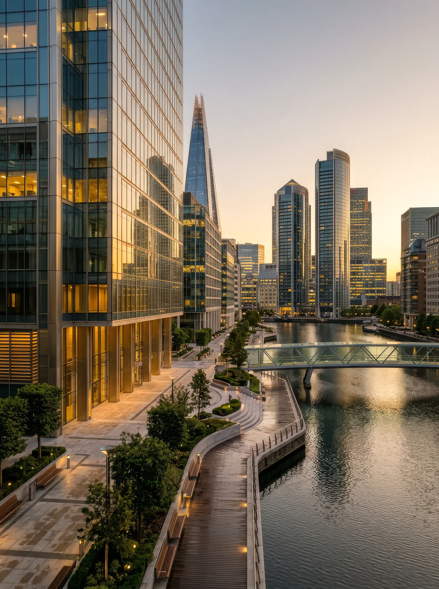 People in Canary Wharf